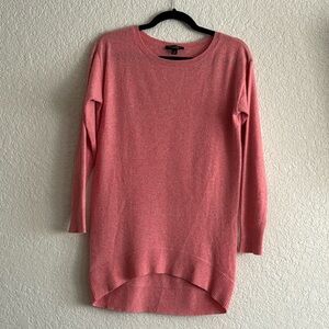 Pink salmon cashmere tunic sweater